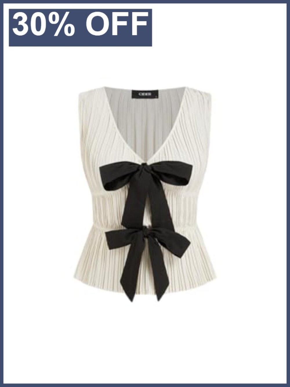 Sleeveless V-Neck Pleated Tank Top Stretchy Casual Blouse